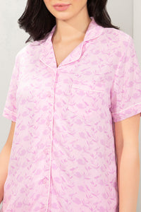 Sleep Shorts Set - Powder Pink Floral Print thumbnail 4