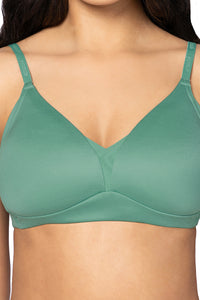 Smooth Plunge Padded Non-Wired Bra - Malachite Green thumbnail 4