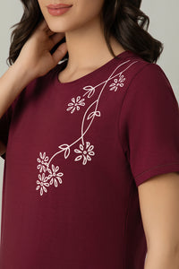 Scoop Neck Sleep Tee - Shoulder Floral Print thumbnail 4