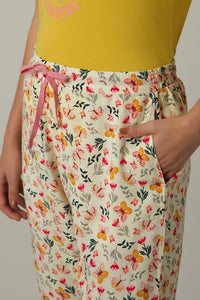 Full Length Pyjama Bottom - Afterglow Butterfly Print thumbnail 4
