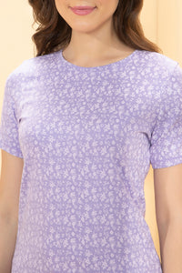 Scoop Neck Sleep Tee - Lilac Ditsy Print thumbnail 4