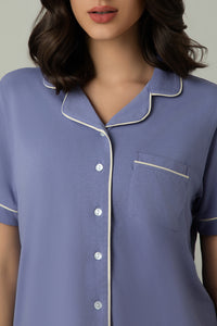 Sleep Button Down PJ Set - Lavender Violet thumbnail 4