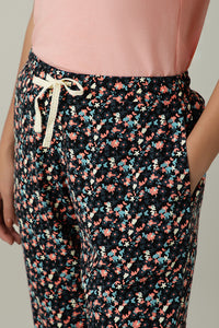 Full Length Pyjama Bottom - Black Beauty Floral Print thumbnail 4