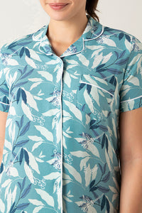 Half-Sleeves Sleep PJ Set - Cameo Leaf Print thumbnail 4