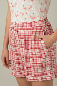 Sleep Shorts - Blush Rose Check Print thumbnail 4