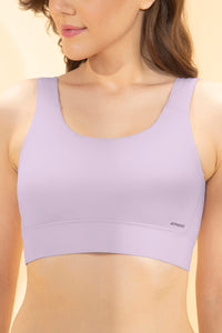 Easy Slip-on Non-Padded Non-Wired Sports Bra - Lavender Fog thumbnail 4
