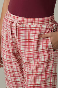 Full Length Pyjama Bottom - Blush Rose Check Print thumbnail 4