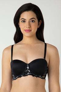 Femme Lace Padded Wired Multiway Bra - Black thumbnail 4