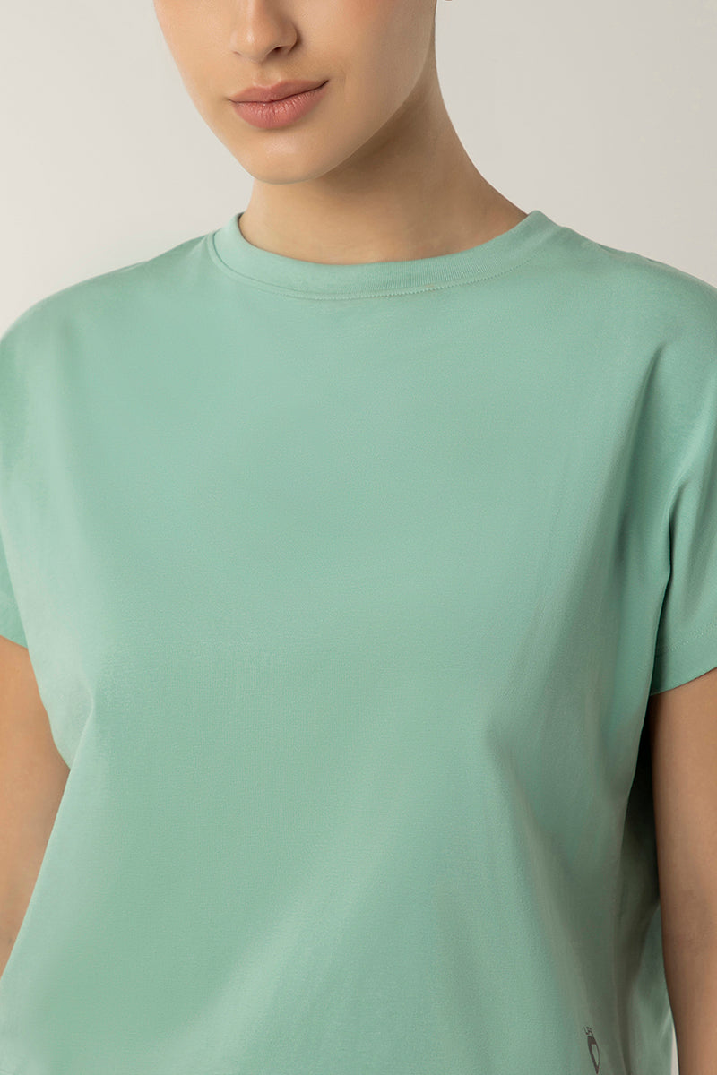 Essential Crop Top - Granite Green