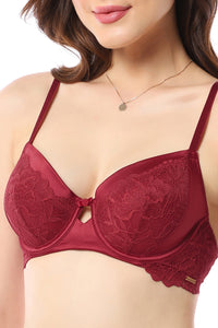 Eternal Bliss Padded Wired Demi Bra - Rio Red thumbnail 4