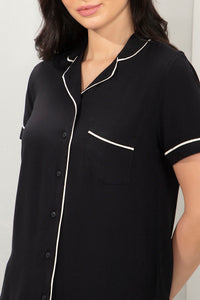 Half-Sleeves Sleep PJ Set - Black thumbnail 4