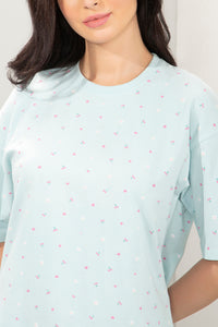 Lounge Laze PJ Set - Winter Blue Cherry Print thumbnail 4