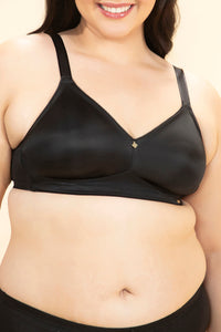 Delight Comfort Non-Padded Non-Wired Minimizer Bra - Black thumbnail 4