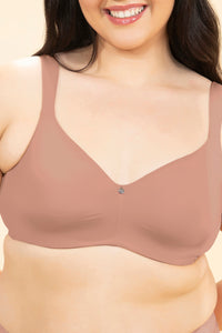 Sophistique Ease Non-Padded Wired Minimizer Bra - Cafe Creme thumbnail 4