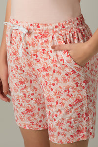 Sleep Shorts - Peach Floral Print thumbnail 4