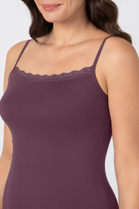 Modal Lace Camisole - Eggplant thumbnail 4