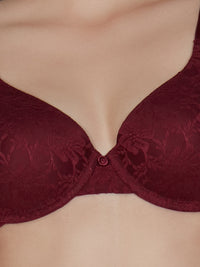 Floral Romance Padded Wired Bra - Maroon thumbnail 4