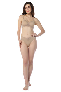 Lace Elegance Padded Non-Wired Bra - Stucco thumbnail 5