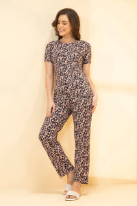Scoop Neck Sleep Tee - Graphite Floral Print thumbnail 5