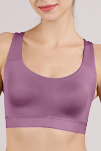 Elements Cotton Lined Low Impact Sports Bra - Argyla Purple thumbnail 5