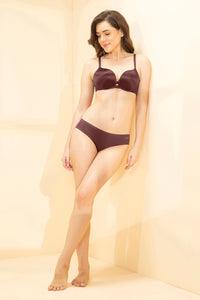 Elevate Curves Padded Non-Wired Push-up Bra - Rum Raisen thumbnail 5