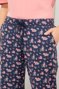 Lounge Laze PJ Set - Navy Floral Print thumbnail 5