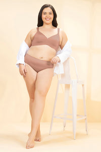 Sophistique Ease Non-Padded Wired Minimizer Bra - Cafe Creme thumbnail 5