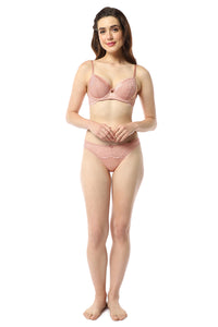 Eternal Bliss Padded Wired Demi Bra - Mellow Rose thumbnail 5