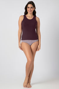 Broad Strapped Body Hugging Tank Top - Wine Tasting thumbnail 5