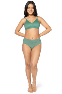 Smooth Plunge Padded Non-Wired Bra - Malachite Green thumbnail 5