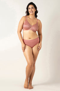 Mystic Elegance Non-padded Wired Minimizer Bra - Ash Rose thumbnail 5