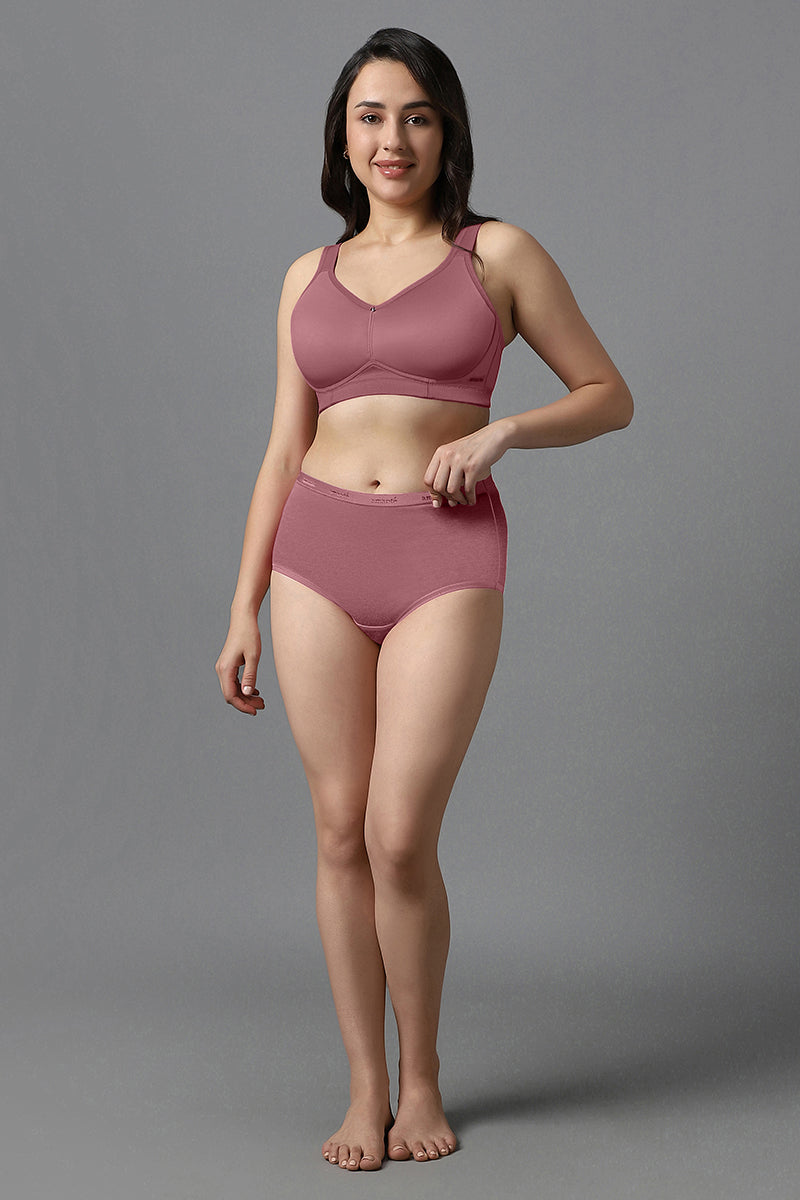 Airy Padded Non-wired Support Bra - Mesa Rose