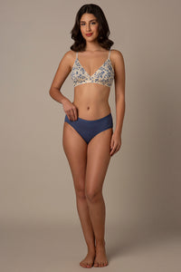 Trendy Plunge Padded Non-Wired Cotton Bra - Floral Print thumbnail 5