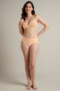 Smooth Style Padded Non-Wired Cotton Bra - Sandalwood thumbnail 5