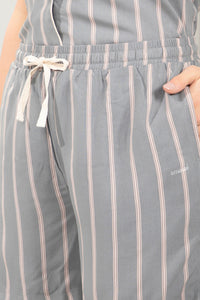 Sleep Shorts Set - Grey Stripe Print thumbnail 6