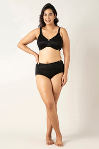 Mystic Elegance Non-padded Wired Minimizer Bra - Black thumbnail 5