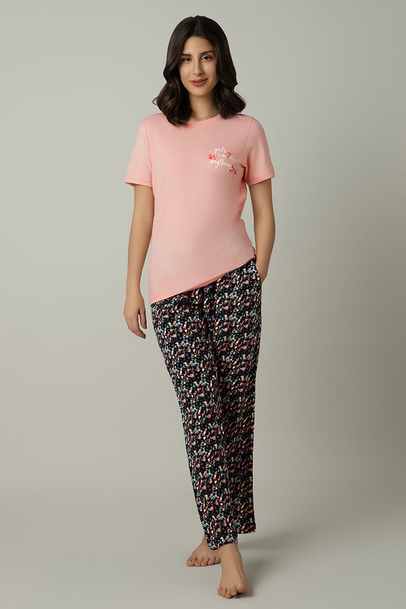 Full Length Pyjama Bottom - Black Beauty Floral Print