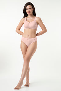 Cotton Super Support Solid Non-Padded Non-Wired Bra - Blush Pink thumbnail 5