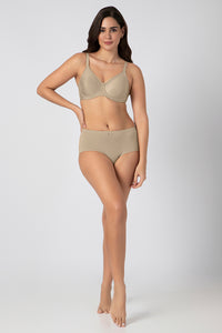 Chic Contour Non-Padded Wired Minimizer Bra - Sandalwood thumbnail 5