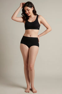 Easy Slip-On Non-Padded Non-Wired Cotton Bra - Black thumbnail 5