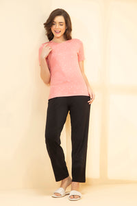 Scoop Neck Sleep Tee - Coral Floral Print thumbnail 5