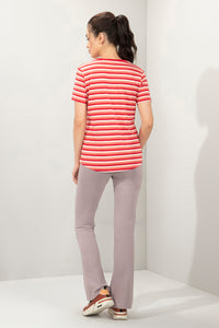 Essential Stripe Tee - Coral Stripes thumbnail 5