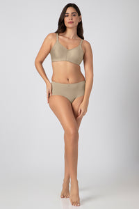 Chic Smooth Non-Padded Non-Wired Minimizer Bra - Sandalwood thumbnail 5
