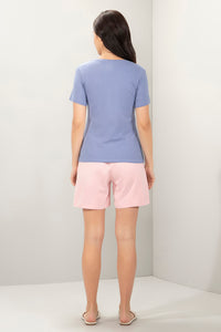 V-Neck Sleep Tee - Blue Ice Print thumbnail 5