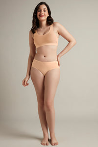 Easy Slip-On Non-Padded Non-Wired Cotton Bra - Sandalwood thumbnail 5