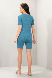 Scoop Neck Sleep Tee - Blue Heart Print thumbnail 5