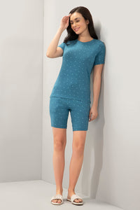 Sleep Shorts - Blue Heart Print thumbnail 5