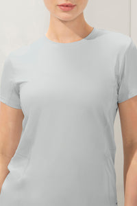 Flaunt Short Sleeve Round Neck Workout T-Shirt - Dawn Blue thumbnail 5