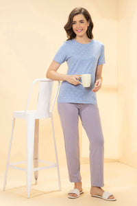 Scoop Neck Sleep Tee - Lavender Tropical Print thumbnail 5