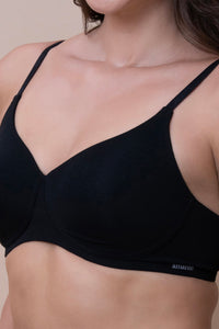 Breathe Bliss Padded Non-Wired T-Shirt Bra - Black thumbnail 4